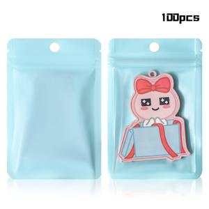 TEMU 100개입, 다양한 규격, 두꺼운 마카롱 색상 선물 가방, 재사용 가능한 밀봉 가방, 평면 투명 창문 자체 밀봉 가방, 3가지 사이즈, 주얼리 추가 디스플레이 및 제품 포장에 매우 적합