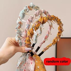TEMU 랜덤 3개 여성용 플로럴 리본 보우 머리띠, 높은 크라운, 톱니 머리핀, 헤어 타이, 땋기와 꼬임 헤어스타일용 머리띠, 랜덤 색상