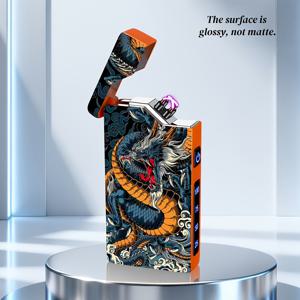 TEMU 중국 용 디자인 USB-C 충전식 전자 라이터 1개, 방풍 기능, 야외 생존용, 듀얼 아크 점화 및 전원 디스플레이, 고산대용 마그네슘 불필요, 캠핑용 USB, 남성용 비상 선물