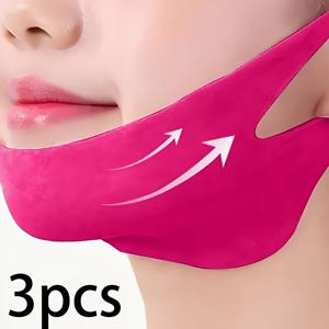 TEMU 3개입 얼굴 리프팅 벨트 & 팔자 트레이너, 365일 사용 가능, 비스코스 장치가 포함된 알로에 산 콜라겐 스컬프팅 마스크, 입가 라인 정의를 위한 컴팩트하고 튼튼한 턱라인, 얼굴 윤곽을 위한 콜라겐