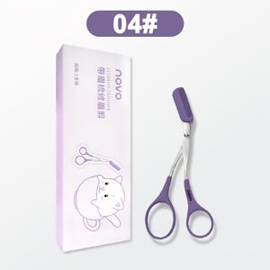 TEMU Novo 스테인리스 스틸 내장형 빗 눈썹 가위 & 수염 정리기, 눈썹 정리용, 탈부착식 빗 헤드가 있는 정밀 핸드헬드 얼굴 관리 도구, 안전한 다듬기용, 눈썹 쉐이핑 및 수염 관리에 적합