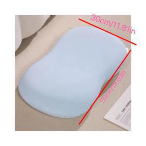 TEMU 1개 대형 도파민 아이스 실키 섬유 원단 베개, 사계절용, 3D 컨투어 표면 및 느린 복원성의 부드러운 충전재 포함. 옆으로/등으로/엎드려서 자는 사람에게 적합. 가정용 침구 베개솜. 그레이와 블루 두 가지 색상 제공