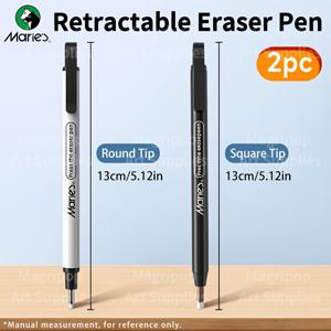 TEMU 2개입 마리(Marie'S) 미끄럼 방지 지우개 펜 (미술가용), 사각 및 원형 팁, 스케치, 드로잉, 디자인 및 필기용 펜형 지우개, 성인 및 미술가를 위한 기계식 지우개 펜, 가정 및 사무실 용품