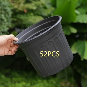 TEMU 52개입 1갤런 플렉시블 꽃 화분, 두꺼운 부드러운 플라스틱 씨앗 재배 용기, 다육 식물, 모종, 절단, 이식에 적합, (블랙) 원예 선물 홈 데코