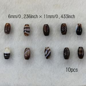 TEMU 10개입 6mm x 11mm/8mm x 19mm 꼬임 아게이트 파체트 비즈, 목걸이 주얼리 제작용 루스 비즈