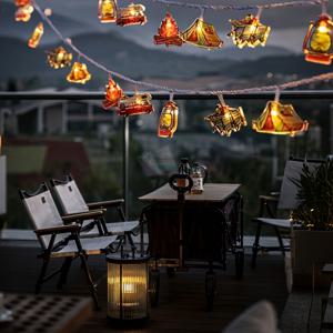 TEMU 빈티지 스타일 랜턴 스트링 라이트 | 멀티 컬러 LED, 배터리 작동 | 플라스틱, 리모컨 불필요, 침실, 파티, 집 및 바 장식에 적합, 축제 분위기 조명, 파티 장식 조명, 빈티지 랜턴 디자인, 향수 조명