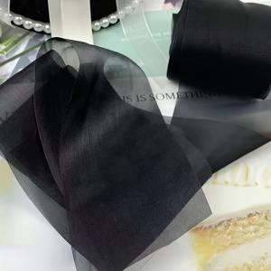 TEMU 부드럽고 로맨틱한 거즈 리본, 사이즈 (폭 6Cm/길이 3.6야드), 자유롭게 절단 가능, 보우 매듭 나비, 수제 헤어 클립, 헤어밴드, 신발, 모자, 의류, 장식 재봉 추가, 선물 포장에 매우 적합