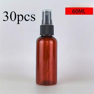 TEMU 브라운 리퀴드 토너 리필 병 30개 팩, 미세 미스트 스프레이 병, 60ml 휴대용 여행용 병, 에센스 리퀴드 스프레이 리필 용기
