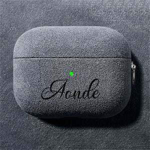 TEMU Airpods1/2 3 4 Pro2 보호 케이스용 맞춤 이름 각인 레터링, 간편한 인조 모피 이어폰 인조 가죽 케이스
