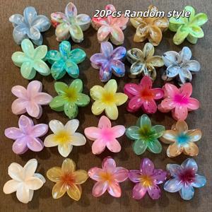 TEMU 20개 랜덤 색상 4cm/1.57인치 귀엽고 열정적인 꽃 머리 장식 세트 - 대리석 질감 물결 모양 꽃 디자인 - 포니테일 클립 - 달콤하고 귀여운 스타일 - , 크리스마스, 해변 바캉스 헤어 장식으로 적합