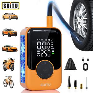 TEMU Suitu 고효율 무선 자동차 타이어 공기 주입기, 차량용 핸드헬드 무선 에어 컴프레서, 150PSI - 3배 빠르고 강력한 공기 주입기, 정확한 디지털 디스플레이, 비상용 LED 조명, 차량 정비, 긴급 도로변 지원, 컴팩트한 디자인