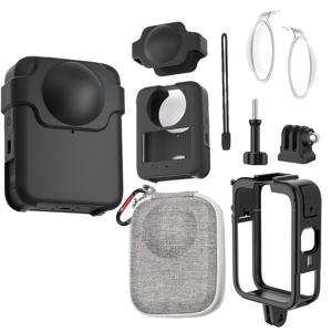 TEMU DJI OSMO 360용 보호 액세서리 키트, 보호 렌즈 + 보호 케이스 + 카메라 보관 가방 + 확장 프레임, 스크래치 방지, 낙하 방지, 풀커버 보호 슬리브, 낙하 방지 액션 카메라용 올인원 콤비네이션 세트