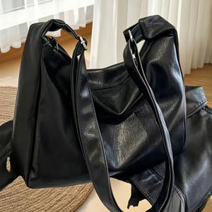 TEMU 여성용 대용량 레트로 크로스백, 조절식 스트랩 & 글리터 포인트 - 광택감 있는 캐주얼, 여행용, 지퍼 잠금 숄더 지갑, 데일리용 토트백