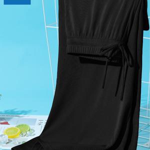 TEMU JEANSWEST 여성용 아이스 섬유 원단 와이드 레그 팬츠, 새로운 핫 스타일 여름 경량 쿨링 드레이프 커프 캐주얼 팬츠, 하이웨이스트 와이드 레그에서 슬림한 다리 라인, 시원하고 편안함, 통기성 좋고 답답하지 않음