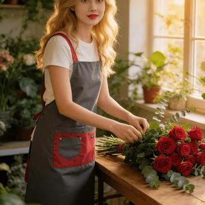 TEMU 견고한 PVC 앞치마, 어깨 스트랩 포함, 주방, 해산물 가공 및 야외 작업용, 허리 앞치마 작업복