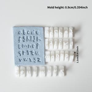 TEMU 26개 세트/10개 세트/1개-26개 미니 영문 알파벳 독점 필기체 폰트, 미니 아랍数字 0-9 10개, 트랙 도구 1개(글자와 숫자 간편 조합) - 심플 폴리머 클레이 몰드, 수제 폴리머 클레이 귀걸이 및 펜던트 제작용 고정밀 다이 몰드 - 사용하기 쉬움, 매끄러운 절단, 버 없음, 재사용 가능 및 내구성