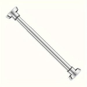 TEMU 1개 조절 가능한 금속 행거봉 - 드릴 없이 벽걸이형, 옷걸이, 샤워커튼, 건조대로 사용 가능 - 튼튼한 헤비듀티 보관함, 침실, 욕실, 세탁실에 적합 - 세탁실 액세서리 | 드릴 없이 설치 가능