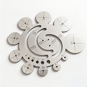TEMU 반경 게이지, 11 in 1 다기능 원형 टेम플릿 자, 중심점 찾기 호 찾기 도구, 8-24mm 라운드 코너 자, 목공, 가죽 공예, 모델 제작, 주얼리 제작, 문신용