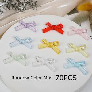 TEMU 70개 멀티컬러 투명 아크릴 보우 타이 비즈 보우 매듭 참, 주얼리 제작, 수제 목걸이 팔찌 키체인 폰 체인 추가