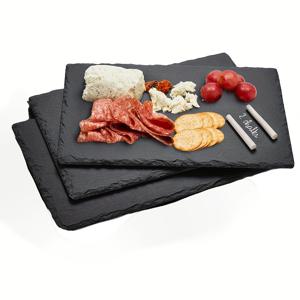 TEMU 천연석 접시 3개 세트 20.32 X 10.16cm - 식품 안전 접시 - 식사용 접시, 사각 스시 접시, 스테이크 접시, 바비큐 접시 - 내구성, 내열성, 세척 용이 - 레스토랑, 호텔, 가정 주방 서빙용으로 적합