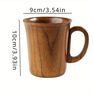 TEMU 1개 일본 창의적인 자주나무 우주바 목재 홈 고급스러운 내열성 차, 커피, 맥주 컵