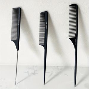 TEMU 3개 세트 전문가용 고온 저항 탄소 섬유 뾰족 꼬리 빗 강철 바늘 뾰족 꼬리 빗 마우스 테일 콤 플레이트 헤어 스타일링 빗, 미용사 전용 커팅 빗