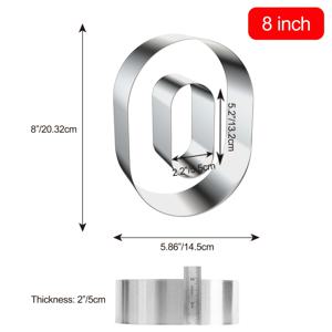 TEMU 디지털 스테인리스 스틸 비스킷 케이크 팬, 케이크 장식, 봉탕 쿠키 커터 베이킹 도구 - 8 INCH