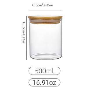 TEMU 뚜껑이 있는 오버나이트 오츠 용기, 밀폐된 붕규산 유리 용기 (뚜껑 포함), 투명 식품 보관 용기, 주방, 사탕, 향신료, 커피 원두, 샐러드, 오츠, 밀가루 조미료 용기에 적합