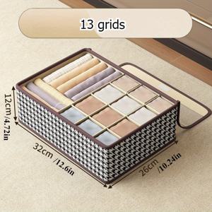TEMU 3in1 접이식 패브릭 수납함 (뚜껑 포함) - 속옷, 양말, & 보석용 스택 가능 서랍 정리함 | 다중 구획 란제리 정리함 (뚜껑 포함) | 침실, 기숙사, 화장대용 공간절약형 옷장 수납함
