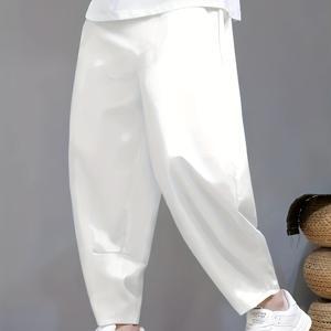 TEMU 남성용 경량 루즈핏 캐주얼 바지 - 드로스트링 허리 디자인, 비침 없는 원단, 데일리 및 야외 활동에 적합 - 세탁기 사용 가능 하이킹, 캠핑, 데이트 바지 - 봄 가을 필수템 (남성 패션), 간편한 디자인, 편안한 착용감