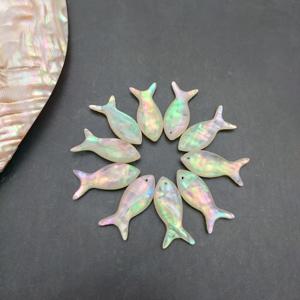 TEMU 10개 26X10mm 양면 투명 오팔 컬러 물고기 모양 비즈 참 주얼리 펜던트 공예용, 귀걸이, 목걸이, 공예 부자재