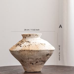 TEMU 1개 와비-사비 스타일 빈티지 세라믹 꽃병, 거친 예술 감각, 거실의 부드러운 장식에 적합. 이 세라믹 꽃꽂이 용기는 홈 데코에 완벽하며, 거실, 복도, TV 캐비닛 및 탁상에 이상적입니다.
