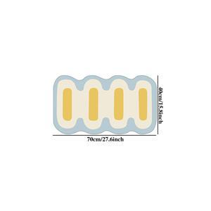 TEMU 1000G 가중의 모조 캐시미어, 두께 10mm, 크기 40X70cm의 단품. 이 침실 카펫은 미끄럼 방지 기능이 있으며 부드럽고 푹신한 바닥 매트이며 파란색과 노란색의 기하학적 디자인을 특징으로 하며 욕실에서 사용하기에 적합합니다.