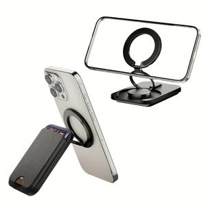 TEMU 휴대폰 카드 홀더 포켓, 자석 지갑 스탠드, 조절 가능한 스탠드, 3단 카드 홀더, RFID 차단, 아이폰 17/16/15/14/13/12 시리즈, 삼성 시리즈, 모든 스마트폰 호환