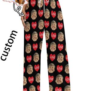 TEMU 반려동물 또는 얼굴 사진으로 맞춤 제작된 수면 바지, 고밀도 머리 패턴 - 크리스마스, 추수감사절, 할로윈, 기념일 및 발렌타인데이에 아내 또는 남편을 위한 이상적인 선물