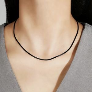 TEMU 패셔너블한 스테인리스 스틸 블랙 라운드 스네이크 체인 목걸이 1개, 남녀공용 주얼리, 남성을 위한 패셔너블한 파티 선물로 적합, 남녀 모두를 위한 데일리 웨어 목걸이