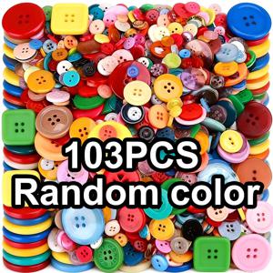 TEMU 103개 랜덤 스타일 컬러 원형 플라스틱 단추 - 0.7-2.5cm 혼합 사이즈, DIY 공예, 재봉 및 뜨개질 프로젝트, 가정용 재봉 액세서리, 의류 장식용 ZSY