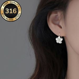 TEMU 여성용 316L 패션 플로럴 펜던트 스터드 귀걸이 1쌍, 여름 여성 귀걸이 의상, 데일리 캐주얼 웨어에 적합