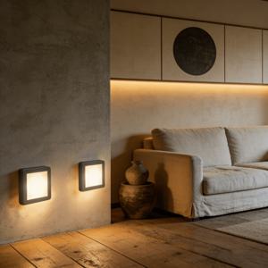 TEMU 2개 팩 - 6 LED 지상 계단 스마트 센서 조명, IP44, 배터리 구동 무선 야간 조명, 캐비닛 밑, 복도, 계단, 옷장, 주방 크리스마스 휴일 실내 사용에 적합, 자동 On/Off