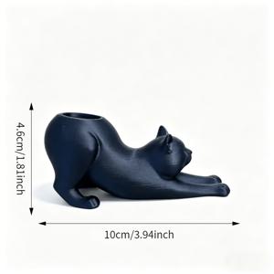 TEMU 3D 프린팅 늘어지는 검은 고양이 화분 - 레트로 가정 및 사무실 장식용, 늘어지는 아기 고양이가 있는 야외용 플라스틱 식물 화분, 불규칙한 고양이 모양 다육이 화분, 고양이 애호가, 생일, 크리스마스용 식물 및 반려동물 선물