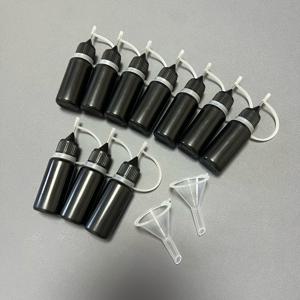 TEMU 12개입 (검정색 정밀 스퀴즈 병 10개 및 붕어빵 2개), 10ml/0.34oz, 검정색 방수 병은 빛을 차단하여 증발을 줄여주며, 빛에 민감한 제품에 이상적이며 네일 아트 필러 젤, 페인팅, 접착제, 잉크에 적합합니다.