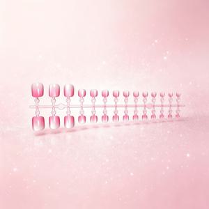 TEMU 핑크 옴브레 고양이 눈 프레스 온 발톱, 글로시 피치 핑크 그라데이션 인조 발톱, 여름 해변/휴가철 착용 풀 커버 아크릴 네일, 간편한 부착 내구성 트렌디한 발톱 아트, 24개입