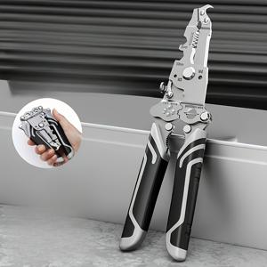 TEMU 1개 18 in 1 접이식 와이어 스트리퍼 수공구 (스트리핑, 절단, 렌치, 고정, 꼰, 리벳 당김, 스크루드라이버), 편리한 보관 디자인, 전기 기술자, 가정, 건설 현장에 적합, 전기 불필요