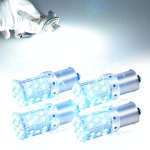 TEMU 4개 250% 증가, 초고휘도 차량/트럭 LED 안개등 주행등 후방등 전구 1156, S25, G18, R5W, R10W, Ba15S, P21W, 1157, Bay15D, P21/5W, HD 화이트 라이트, 넓은 전압 범위에서 호환 가능 (트럭, 밴, 차량 등)