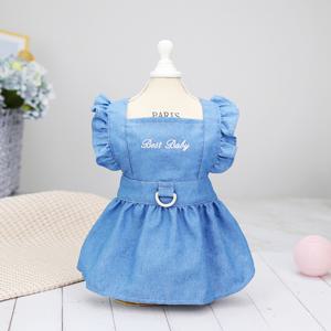 TEMU 1개 강아지 고양이 프린트 폴리에스터 여름 원피스 - 얇은 민소매 레터 디자인 탑, 소형견 및 고양이를 위한 민소매 탱크 탑, 간편한 풀온 스타일