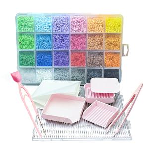 TEMU 24색 10000개 2.6mm 퓨즈 비즈 세트 (추가 제품 포함), 수제 멜트 비즈 선물, 3D 퍼즐 및 주얼리 제작 용품. 주얼리, 키체인 및 펜던트 제작에 적합. 완벽한 공예 추가 제품 및 스타일리시한 선물 옵션