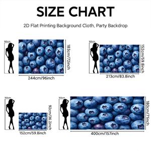 TEMU 2D 플랫, 2D 플랫 - 2D 플랫, 2D 플랫 - 2D 플랫 프린팅 배경 배너 1개, 블루베리 컬렉션 배경 배너, 사진 촬영, 라이브 스트리밍, 결혼식 파티, 실내/실외 장식용 내구성 있는 원단, 전기 불필요, 세탁 가능