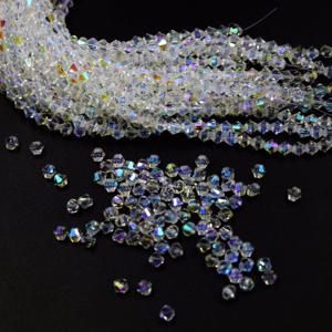 TEMU 3mm-4mm 비즈 1000개 & 비즈 모음, 컬러풀 코팅의 천연 화이트 비즈 - 다면적인 반짝이는 보석, 주얼리 제작, 팔찌, 목걸이, 의류 장식 및 미술 작품, 목걸이 제작에 적합
