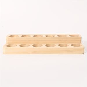 TEMU 2단 원목 에센셜 오일 정리함, 12구 아로마 수납 진열대, 매니큐어 거치대, 욕실 및 화장대 액세서리, 병 12개 수납, 침실, 거실, 살롱용