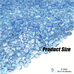 TEMU 수족관용 불규칙한 바다유리석 100g/300g, 불규칙한 바다유리 구슬 보석 대리석 자갈 조약돌, 어항, 수조, 정원, 꽃병 필러, 다육식물 장식용 (라이트 블루)